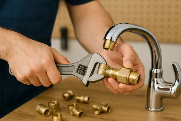 a male plumber installing a toilet from Emergency Plumber San Marcos in San Marcos, TX 