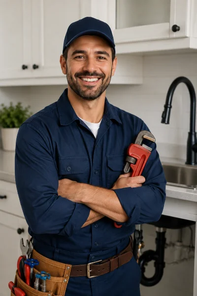 a male plumber smiling at the camera from Emergency Plumber San Marcos in San Marcos, TX
