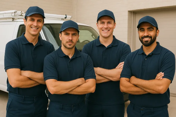 4 plumbing technicians posing for the camera from Emergency Plumber San Marcos in San Marcos, TX - Slab Leak Detection 4 plumbing technicians posing for the camera from Emergency Plumber San Marcos in San Marcos, TX - Slab Leak Detection